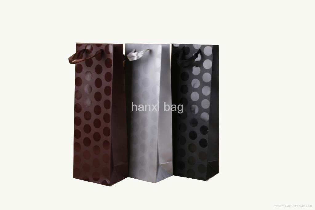 Point UV coating Luxury Wine paper bag