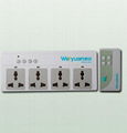 RF intelligent 4-way power strip with a remote control 1