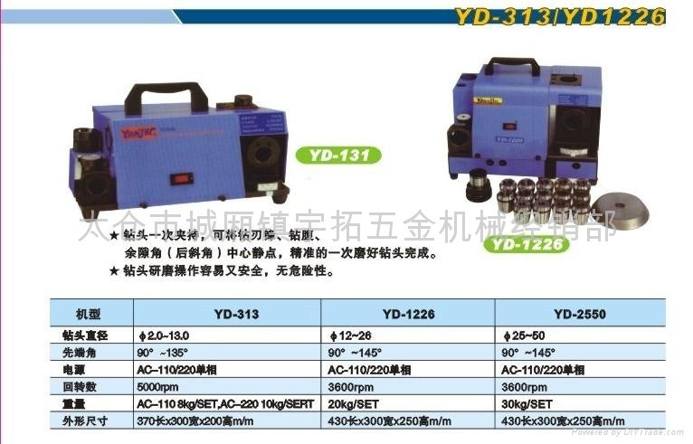 攜帶式鑽頭研磨機YD-313、YD-1226、U2 4