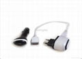 3 in 1 usb car charger for mobile phone