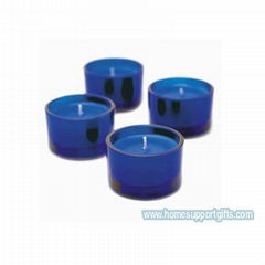 Set of 4 glass cup filled with wax