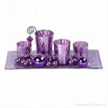 Glass candle set, candle plate