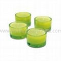 Set of 4 glass cup filled with wax 3