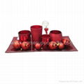 Glass candle set, candle plate 2