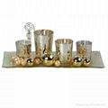 Glass candle set, candle plate 3