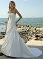 Nice Beaded Strapless A-line Beach Wedding Dress 1