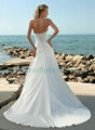 Nice Beaded Strapless A-line Beach Wedding Dress 2