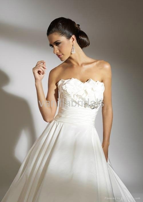 Stunning Strapless A-line Taffeta Wedding Dress 3