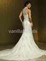 Gorgeous Slim Style High Neck Lace Wedding Dress 2