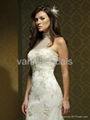 Gorgeous Slim Style High Neck Lace Wedding Dress 3