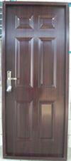 6 panel pvc coated steel door