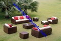 sell outdoor rattan sofa 8pcs with table,footrest,2-seat sofa