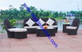 sell outdoor rattan sofa 8pcs with table,footrest,2-seat sofa 2