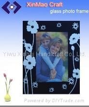 black mirror beads photo frame for family