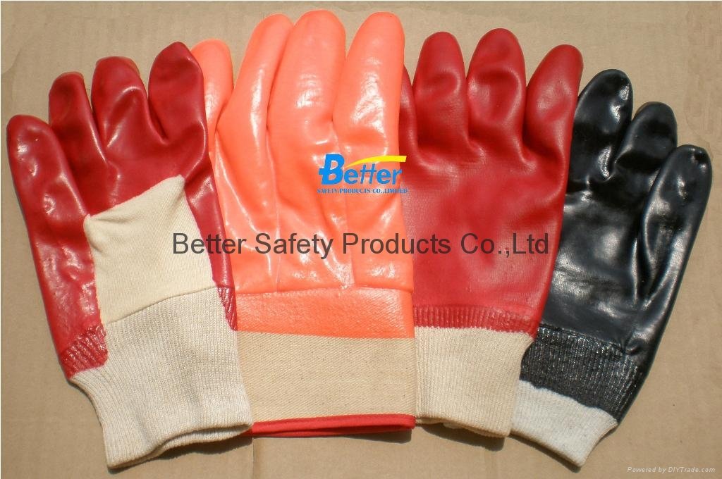 Cotton Interlock Lining With PVC Dipped Work Gloves 1