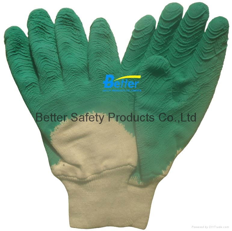 Cotton Interlock/Jersey Lining With Latex Dipped Work Gloves 2
