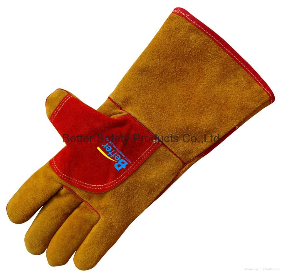 Cow Split Leather Welding Gloves-BGCW205