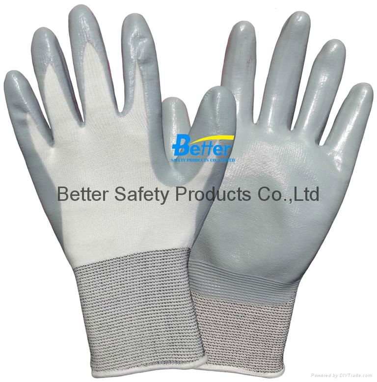 Light Weight Nitrile Dipped Work Gloves (BGNC301)