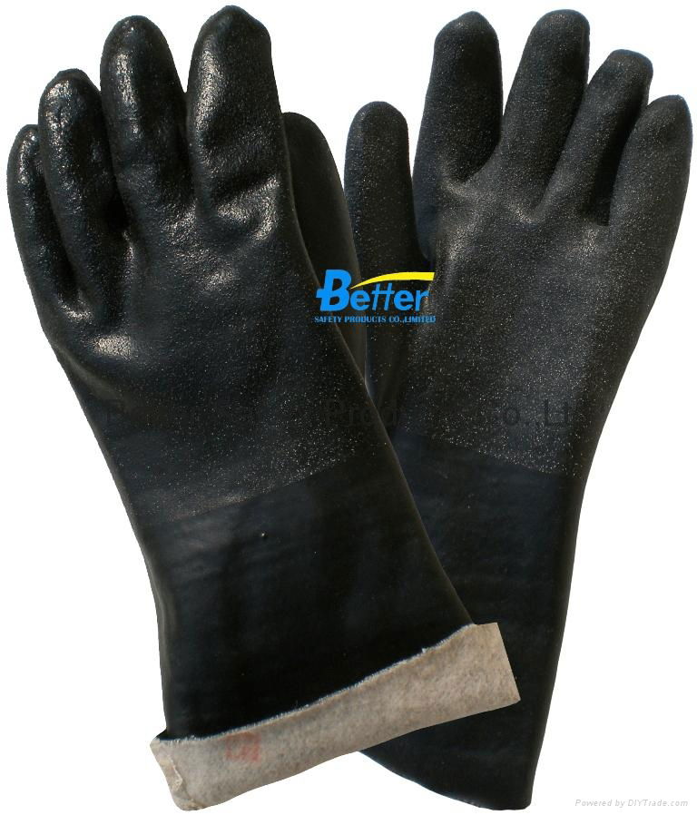 Black Sandy Finished PVC Dipped Work Gloves