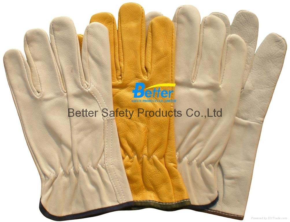 High Quality Cow Grain Leather Excellent Comflex Driver Style Work Gloves