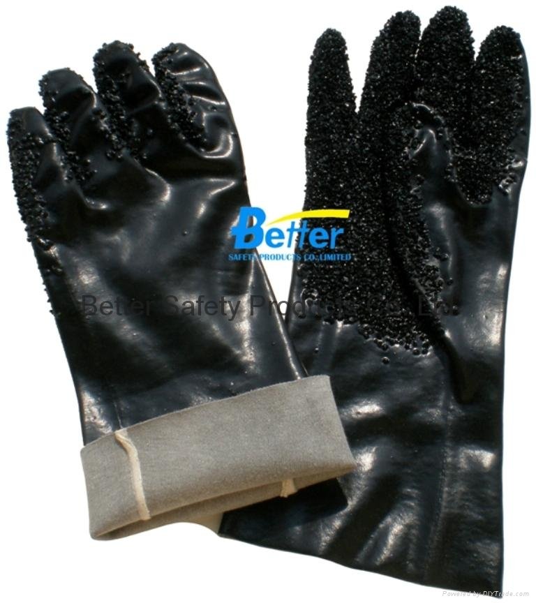 Black Sandy Finished PVC Dipped Work Gloves 2