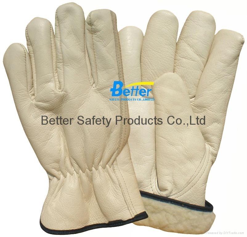 High Quality Cow Grain Leather Excellent Comflex Driver Style Work Gloves 2