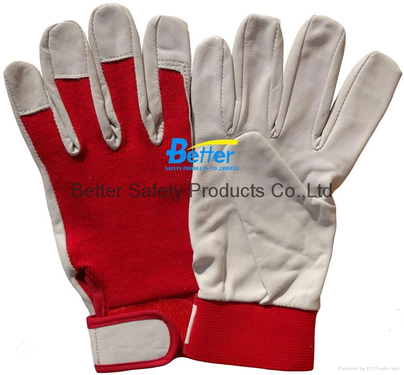 High Quality Cow Grain Leather Excellent Comflex Driver Style Work Gloves 3