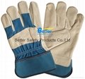 High Quality Cow Grain Leather Excellent Comflex Driver Style Work Gloves 4