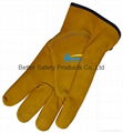 High Quality Cow Grain Leather Excellent Comflex Driver Style Work Gloves 5
