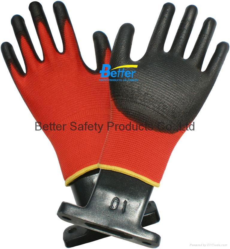 13 Guage U3 Nylon Or Polyester Knitted Shell With PU Dipped ESD Work Gloves