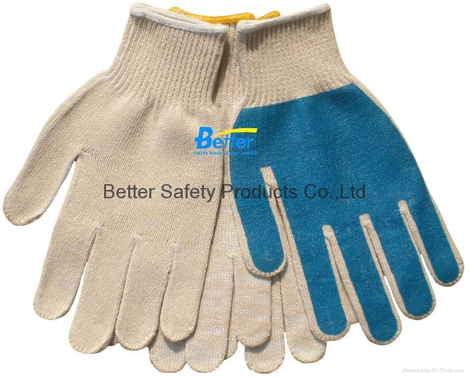 High Quality Nylon Or T/C Yarn Knitted Shell With PVC One-side Dotted Work Glove 2