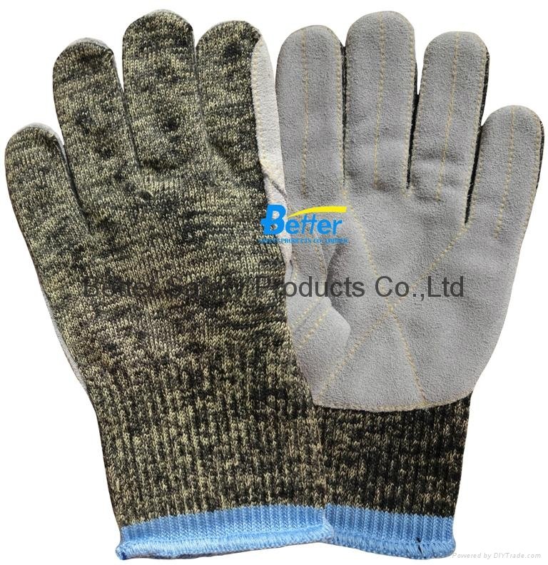 10 Guage Aramid Fiber Knitted Shell With Latex Coated Cut Resistance Work Glove 5