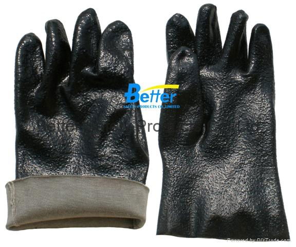 Black Sandy Finished PVC Dipped Work Gloves 4