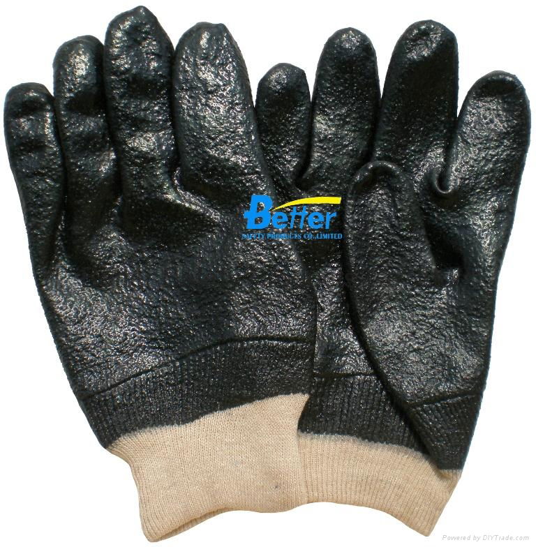 Black Sandy Finished PVC Dipped Work Gloves 5