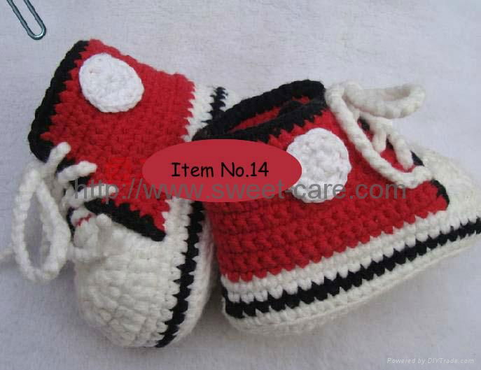 Handmade Crochet Baby Shoes Flower footwear 100% cotton(Item No.14)