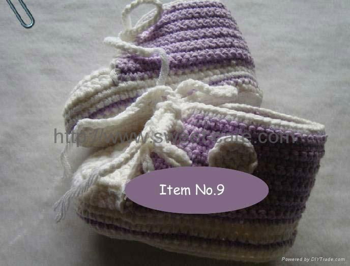 Handmade Crochet Baby Shoes Flower footwear 100% cotton(Item No.14) 3