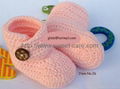 Handmade Hand Knit Crochet Baby Shoes Booties with bear theme（Item No.26） 2