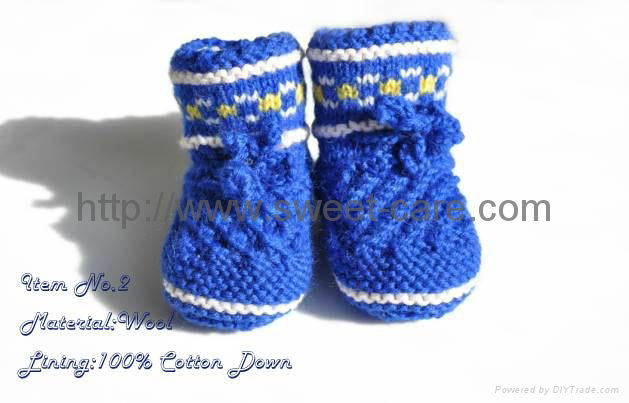 2012 new design hot sale hand crochet knit cotton baby shoes (Item No.2)