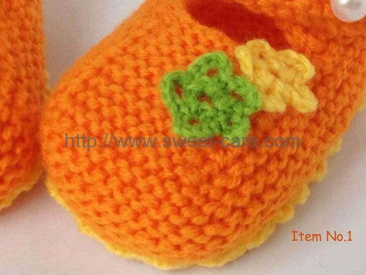 Handmade Knit Baby Booties, Hand Crochet Baby Boots, Crochet Baby Slippers/Shoes 5