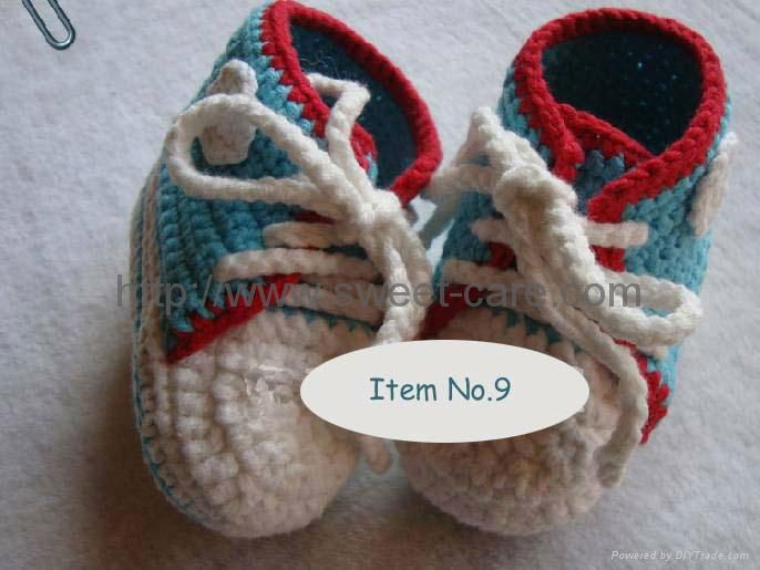 Handmade Crochet Baby Shoes Flower footwear 100% cotton(Item No.14) 4