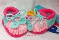 Handmade Hand Knit Beaded Crochet Baby Shoes Booties with Crochet Strap 3
