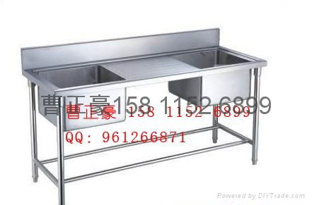 北京低价厨房设备、带沥水板双槽水池 3