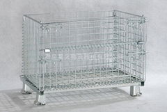 Foldable wire mesh container