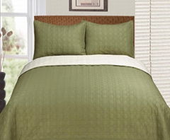 solid microfiber coverlet set