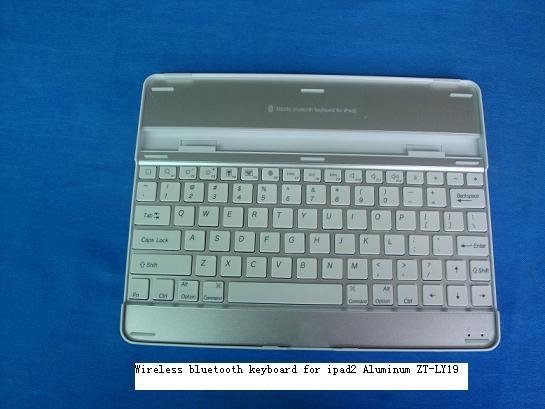 Aluminum Keyboard for iPad 2 keyboard case with high grade bluetooth