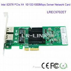 LR-LINK LREC9702ET 1000Mbps PCIe x4 Gigabit 2 Dual Port Server Network Adapter