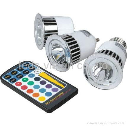 5w led spotlight RGB dimmable spotlight with remote control