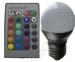 3w led RGB bulbs with remote controlller 7 keys
