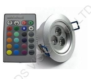 3W High power led RGB ceiling light downlights with remote controller