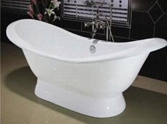 cast iron pedestal bath